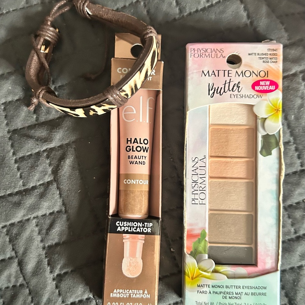 e.l.f. Halo Glow Beauty Wand and Physicians Formula Eyeshadow, Bracelet Bundle